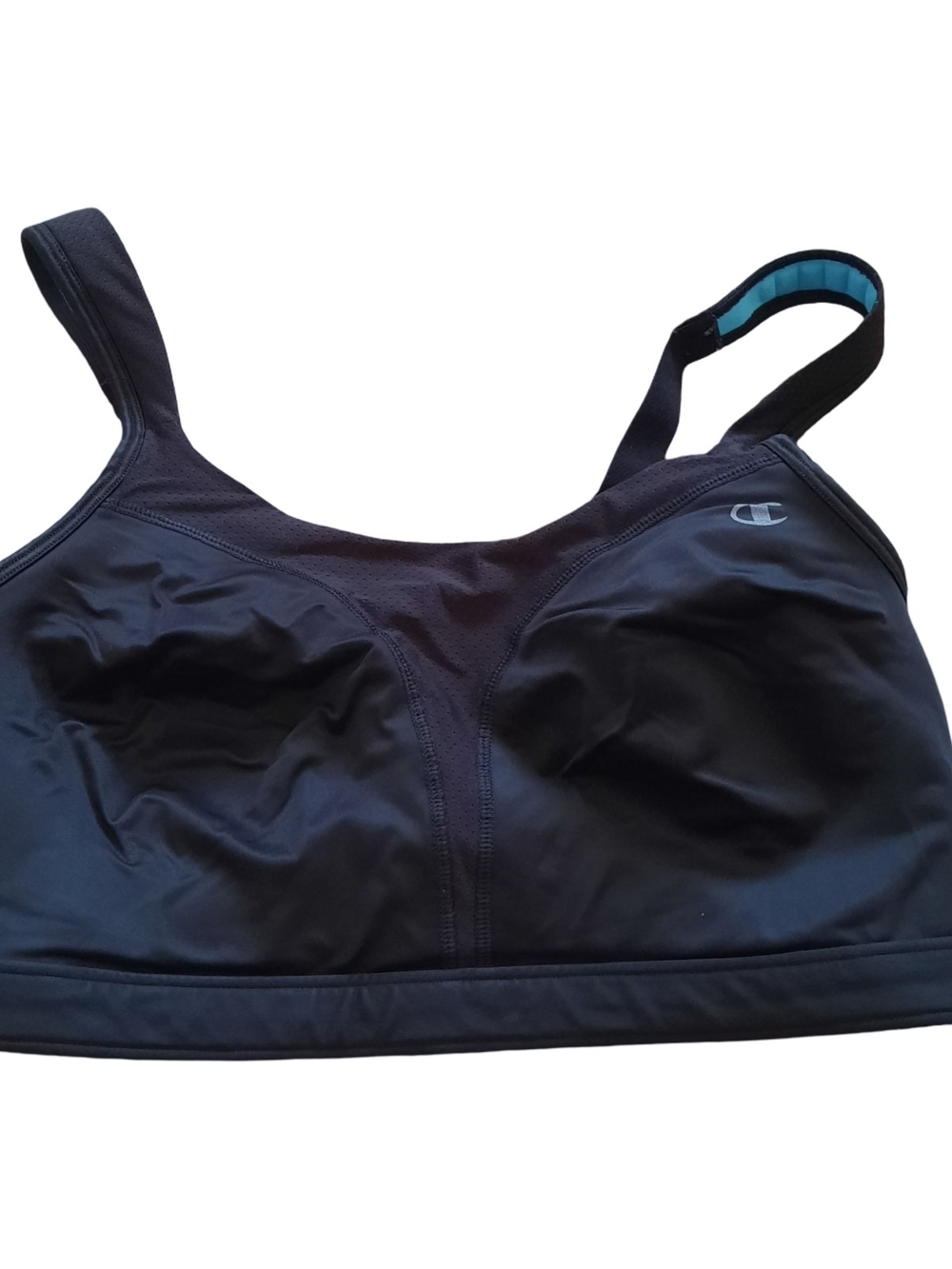 Champion Black Sports Bra with Teal Accent